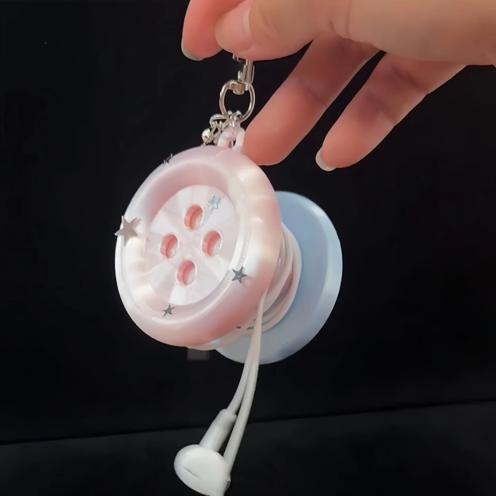 Cable Winder Keychain - Enrouleur de câble d'écouteurs rétro Y2K