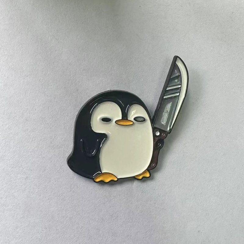 Broche pingouin drôle tenant u - Edc Everyday Carry Knives avis et prix