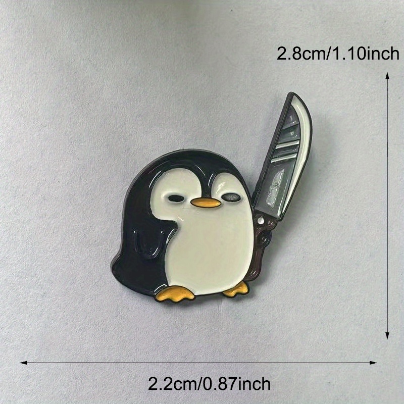 Broche pingouin drôle tenant u - Edc Everyday Carry Knives avis et prix