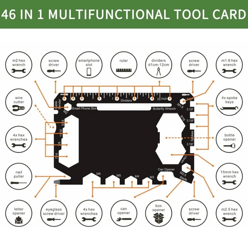 Outil multifonction 46 en 1 po - Multitool Credit Card avis et prix